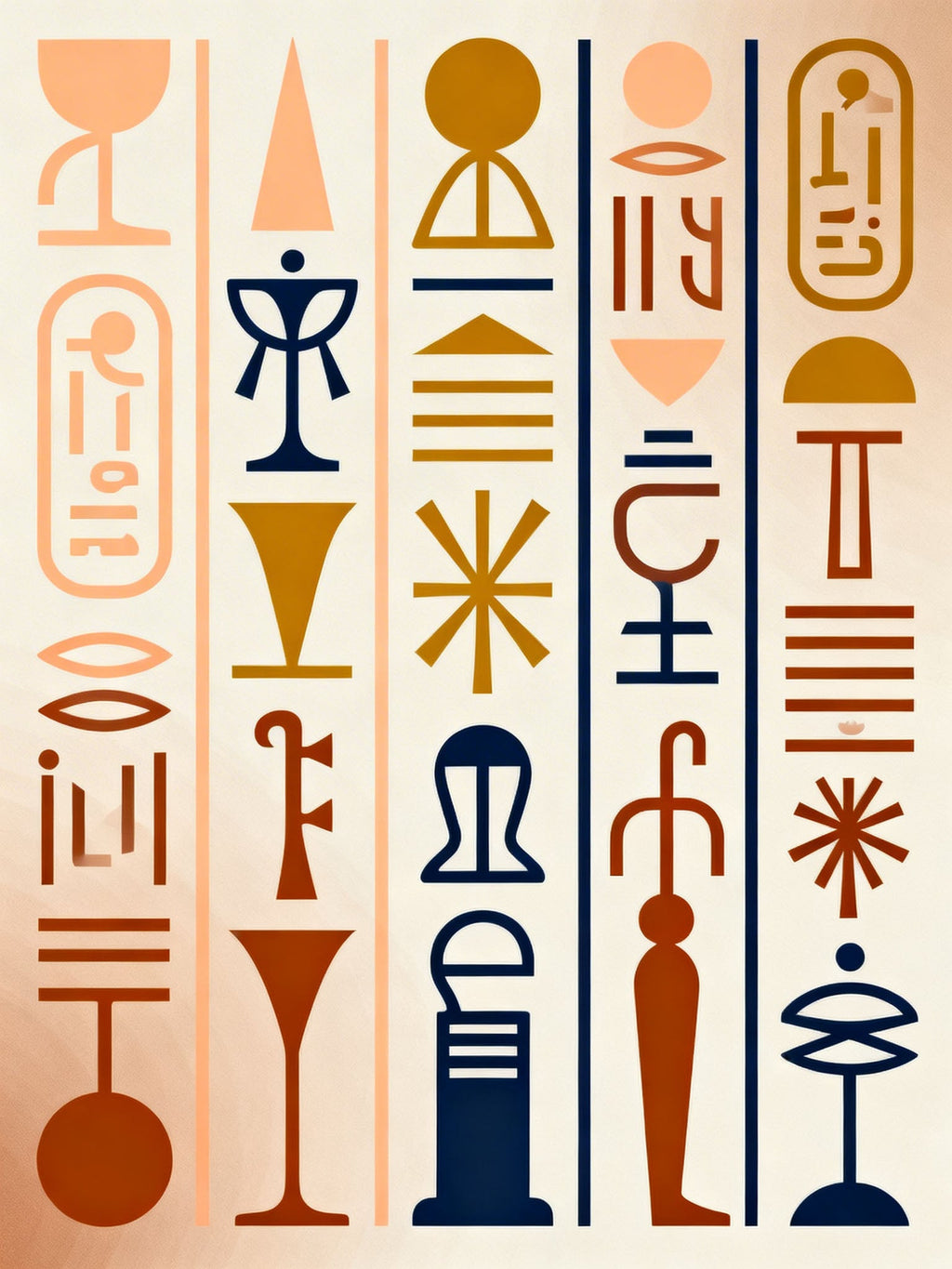 Abstract Hieroglyphic Wall Art
