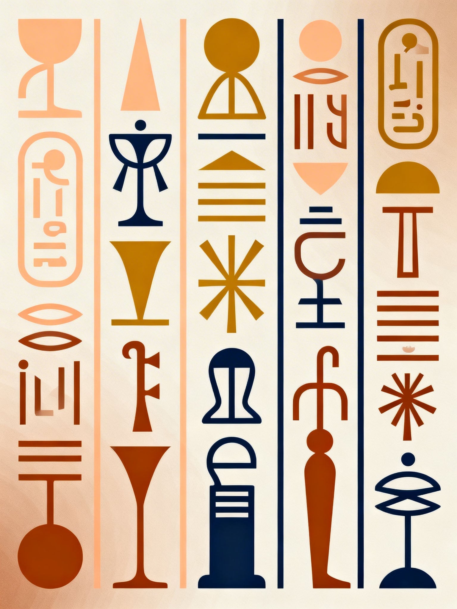 Abstract Hieroglyphic Wall Art
