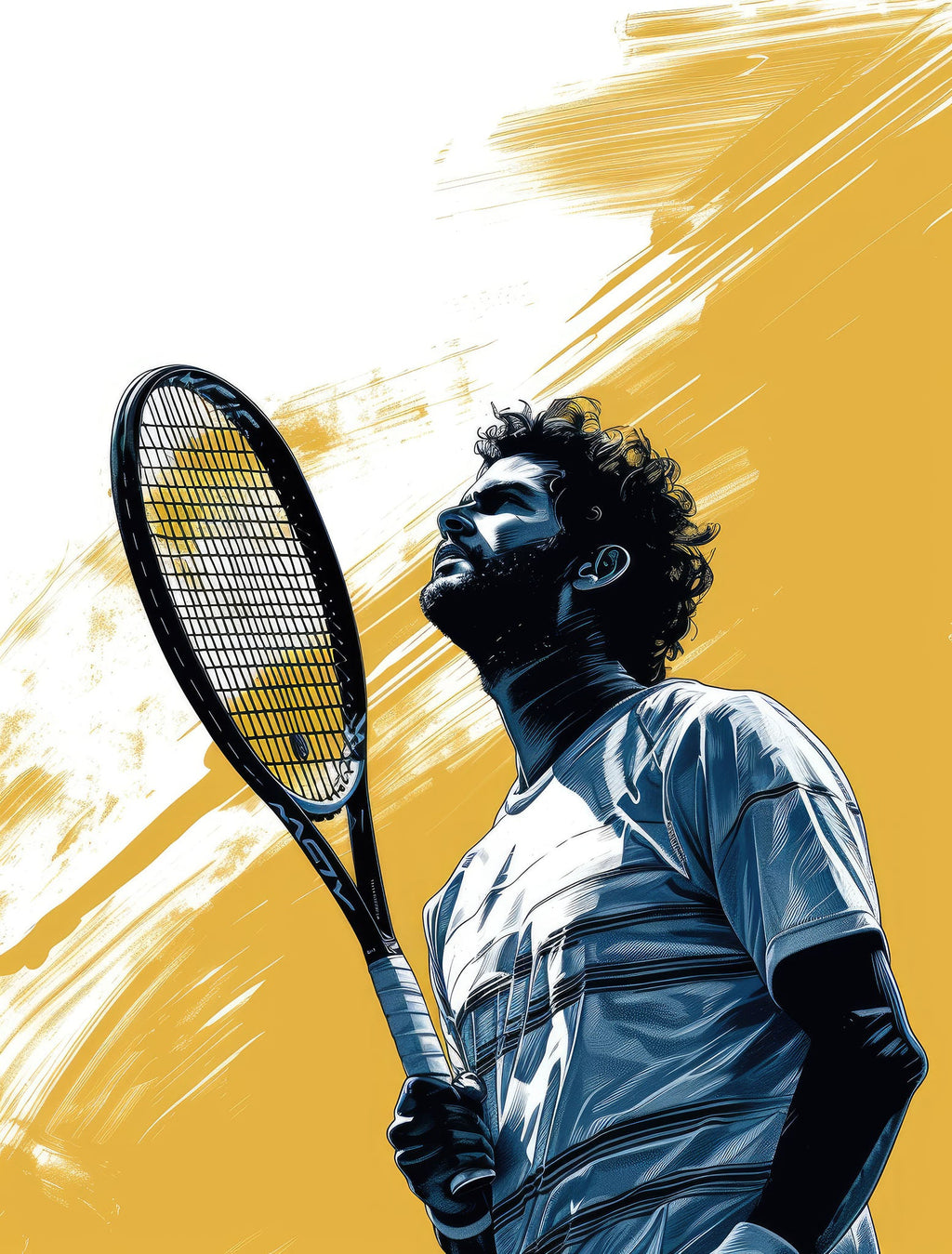 Tennis Player With Racket Artwork
