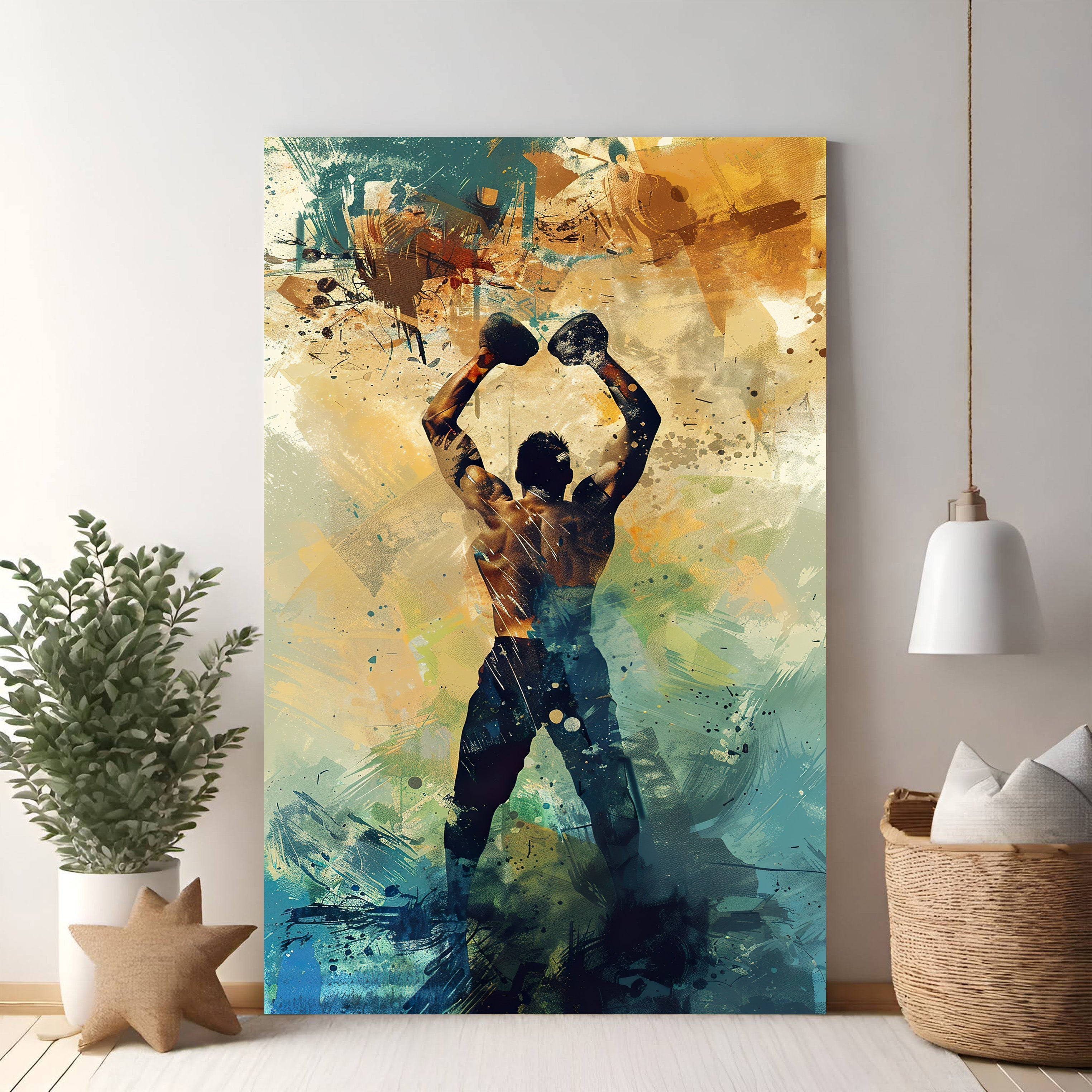 Abstract Boxer Victory Wall Art