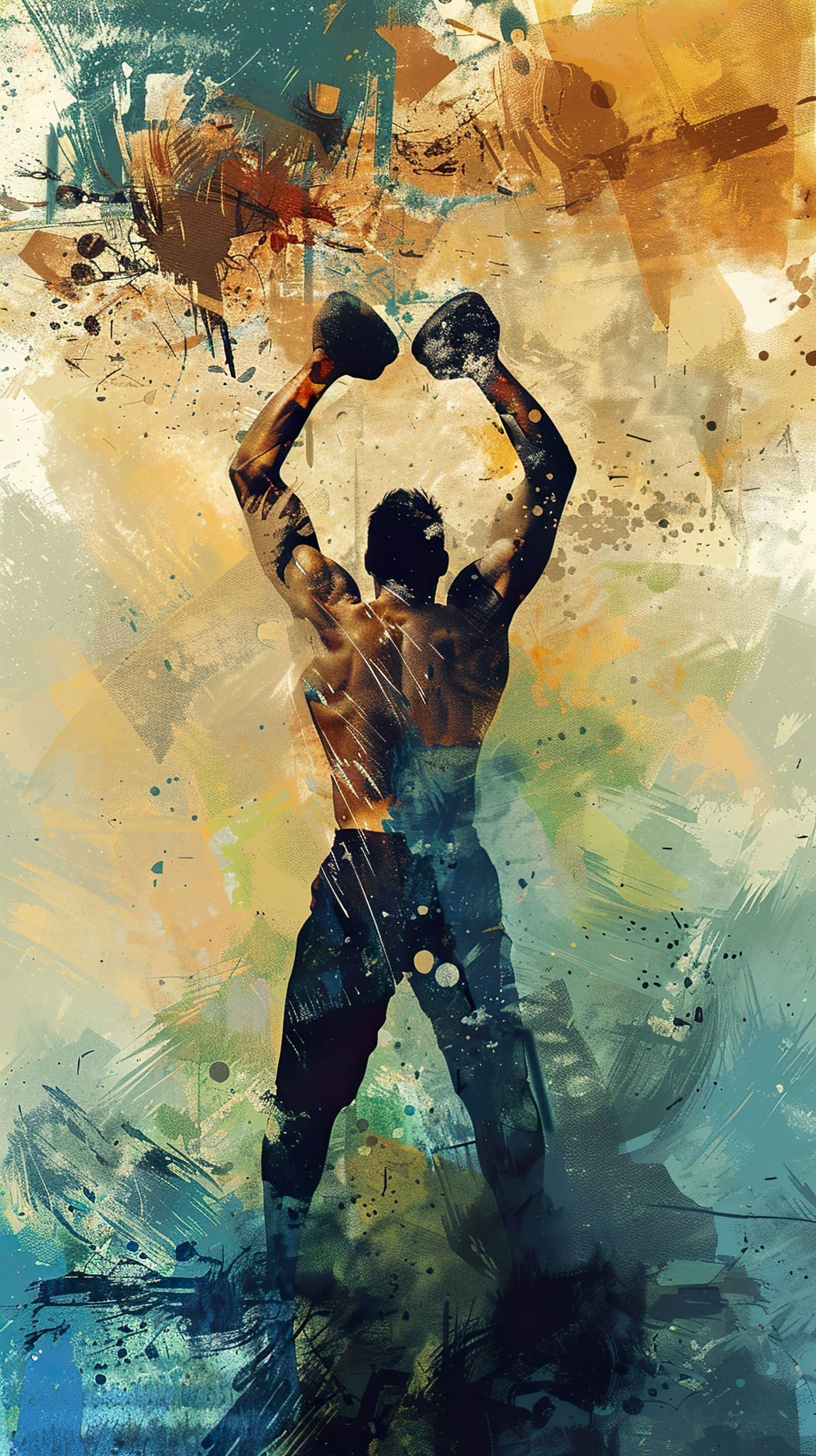 Abstract Boxer Victory Wall Art