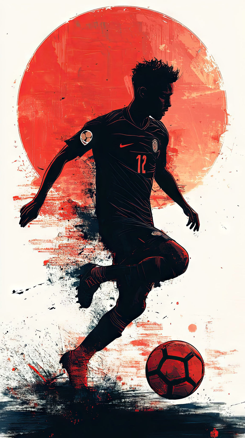 Dynamic Soccer Player Silhouette Art
