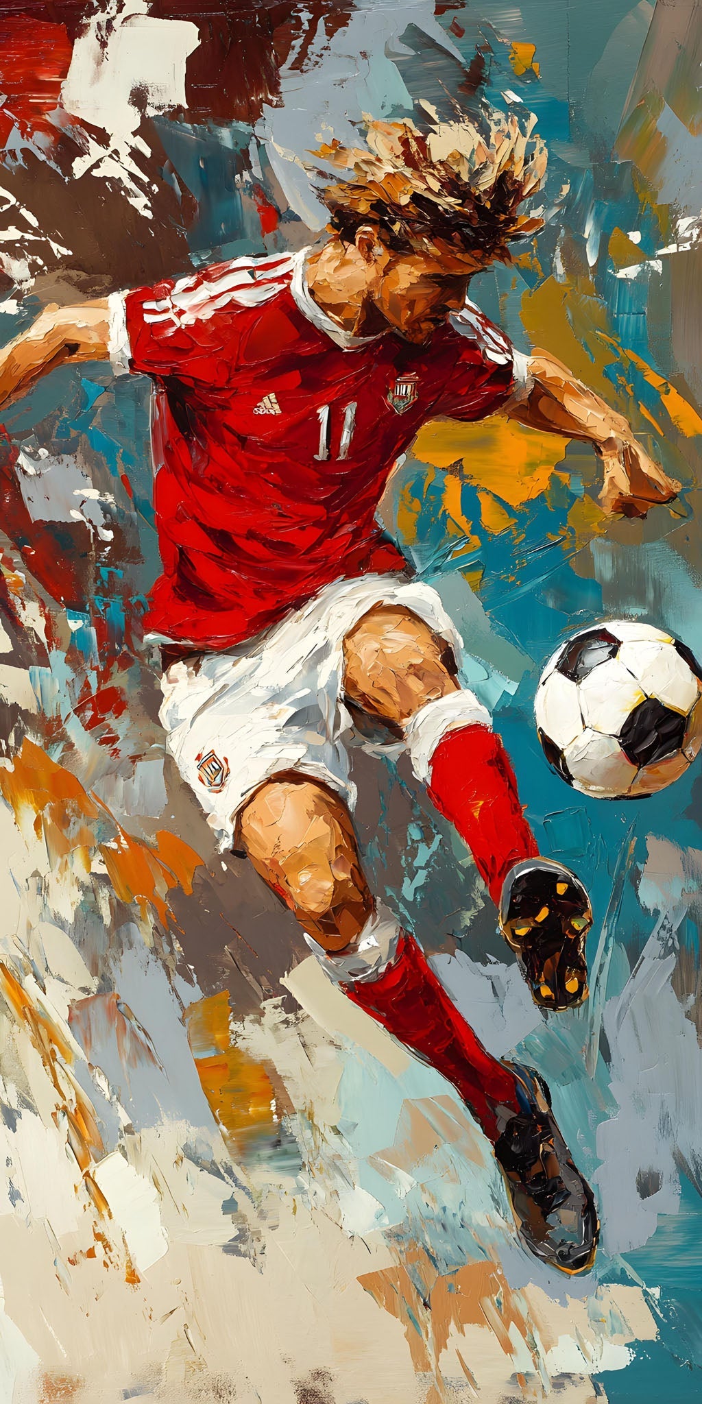 Dynamic Soccer Player Action Painting