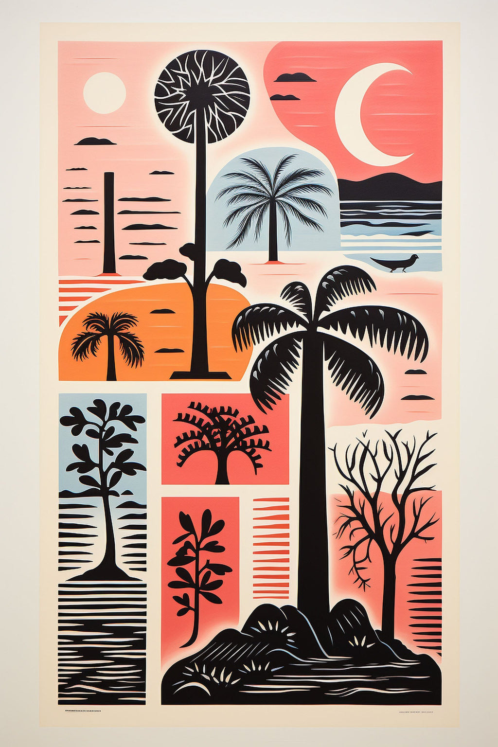 Tropical Landscape Collage Wall Art