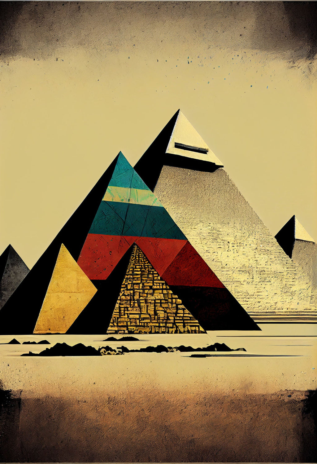 Geometric Pyramid Landscape Wall Art