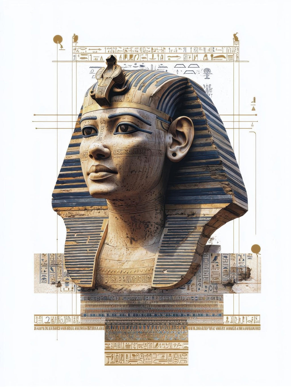 Ancient Egyptian Pharaoh Portrait Wall Art