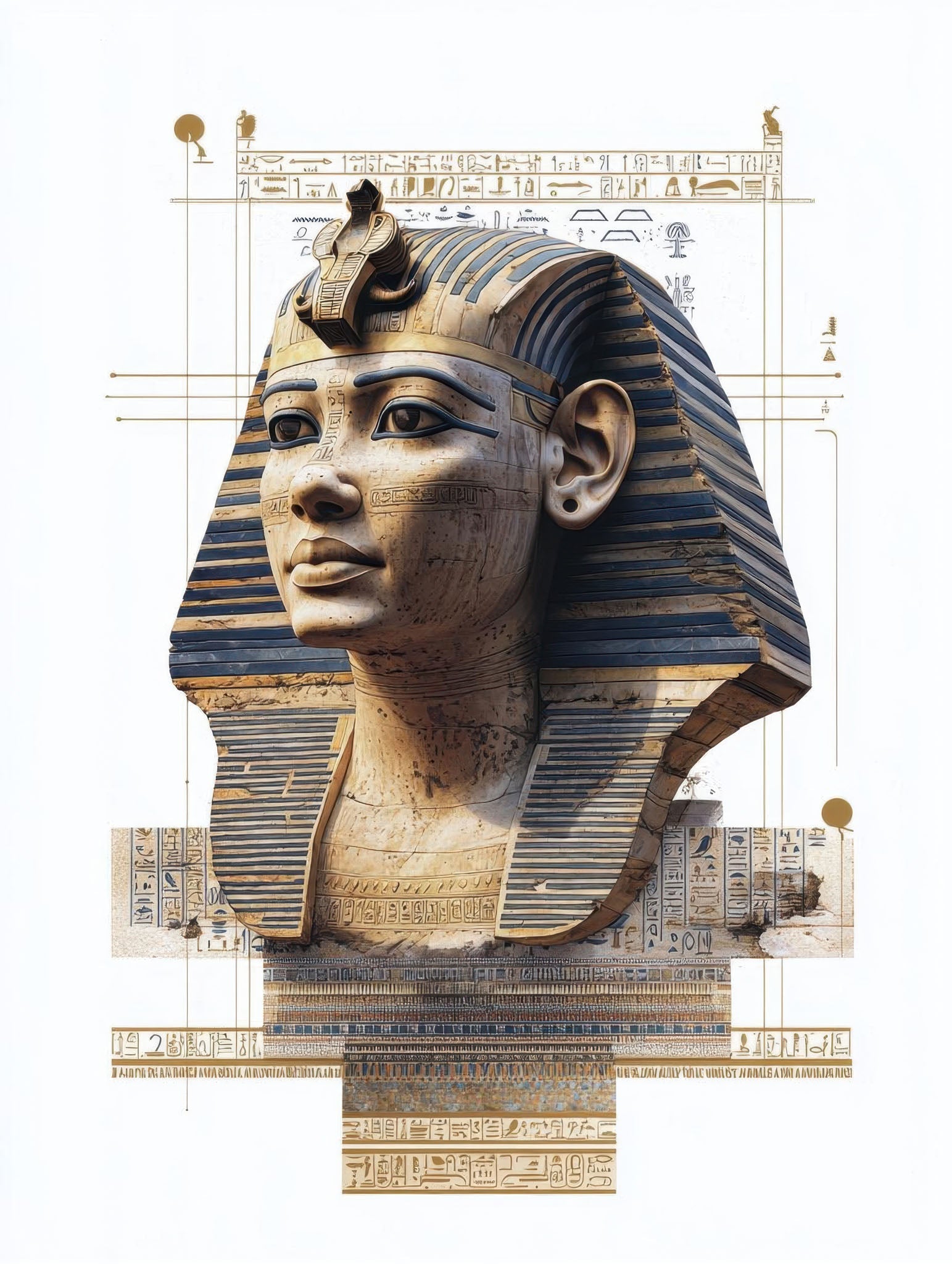Ancient Egyptian Pharaoh Portrait Wall Art