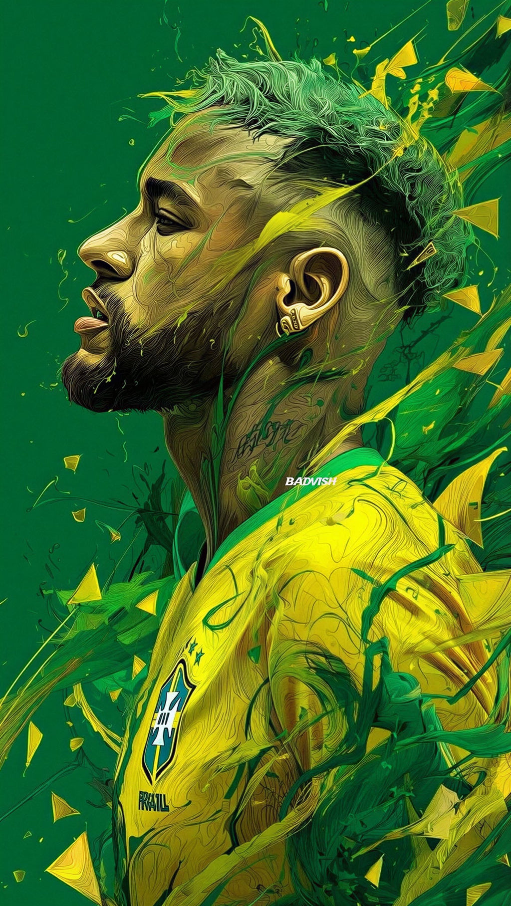 Dynamic Football Player Portrait Wall Art