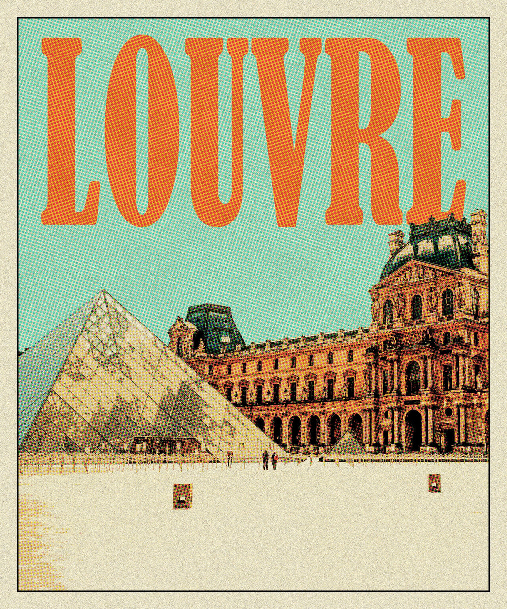 Louvre Museum Vintage Travel Poster