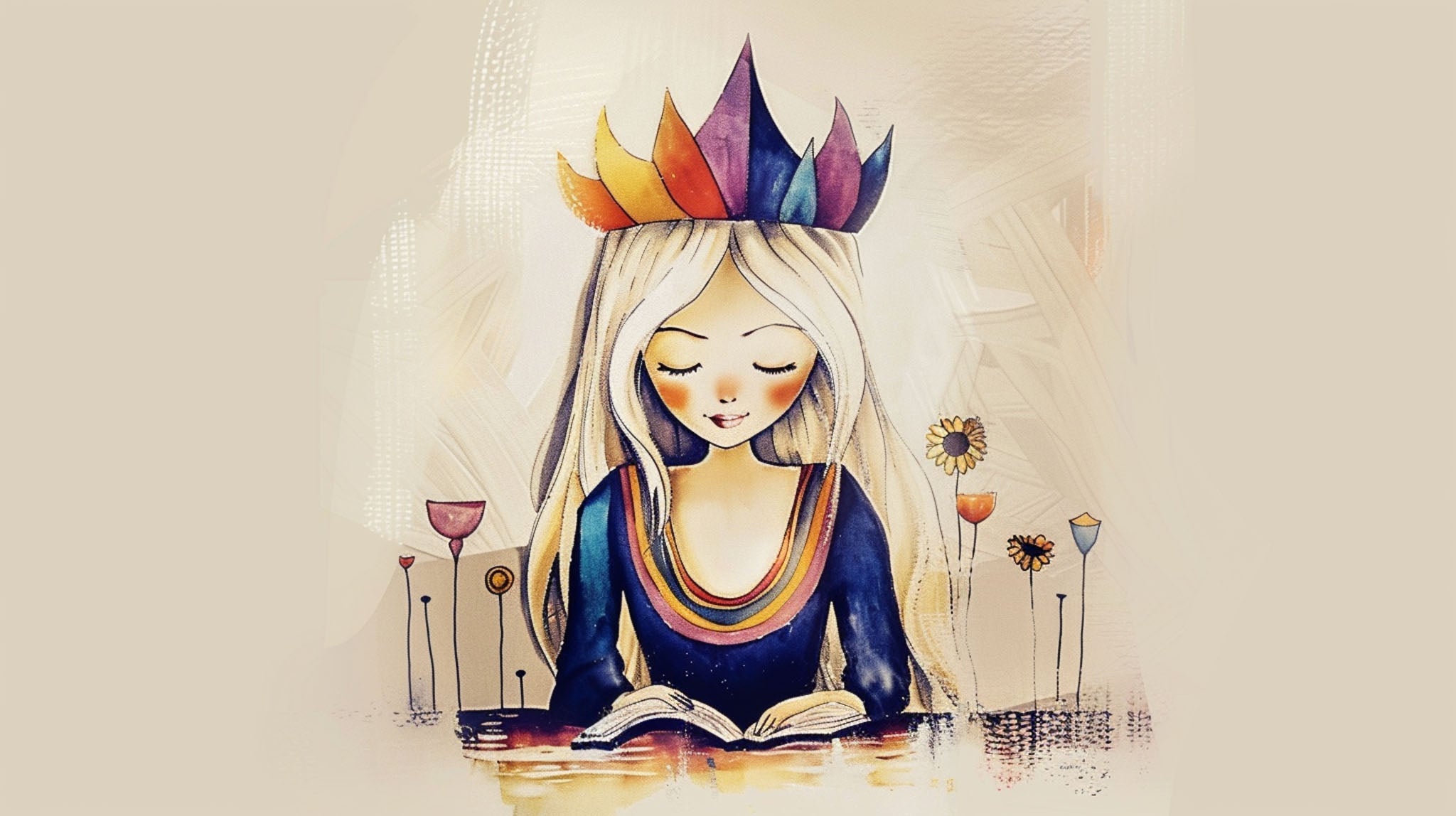 The Crowned Reader Wall Art