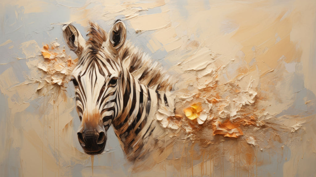 Textured Zebra Portrait Wall Art