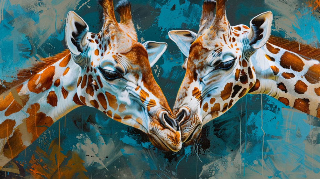 Giraffe Embrace Wall Art