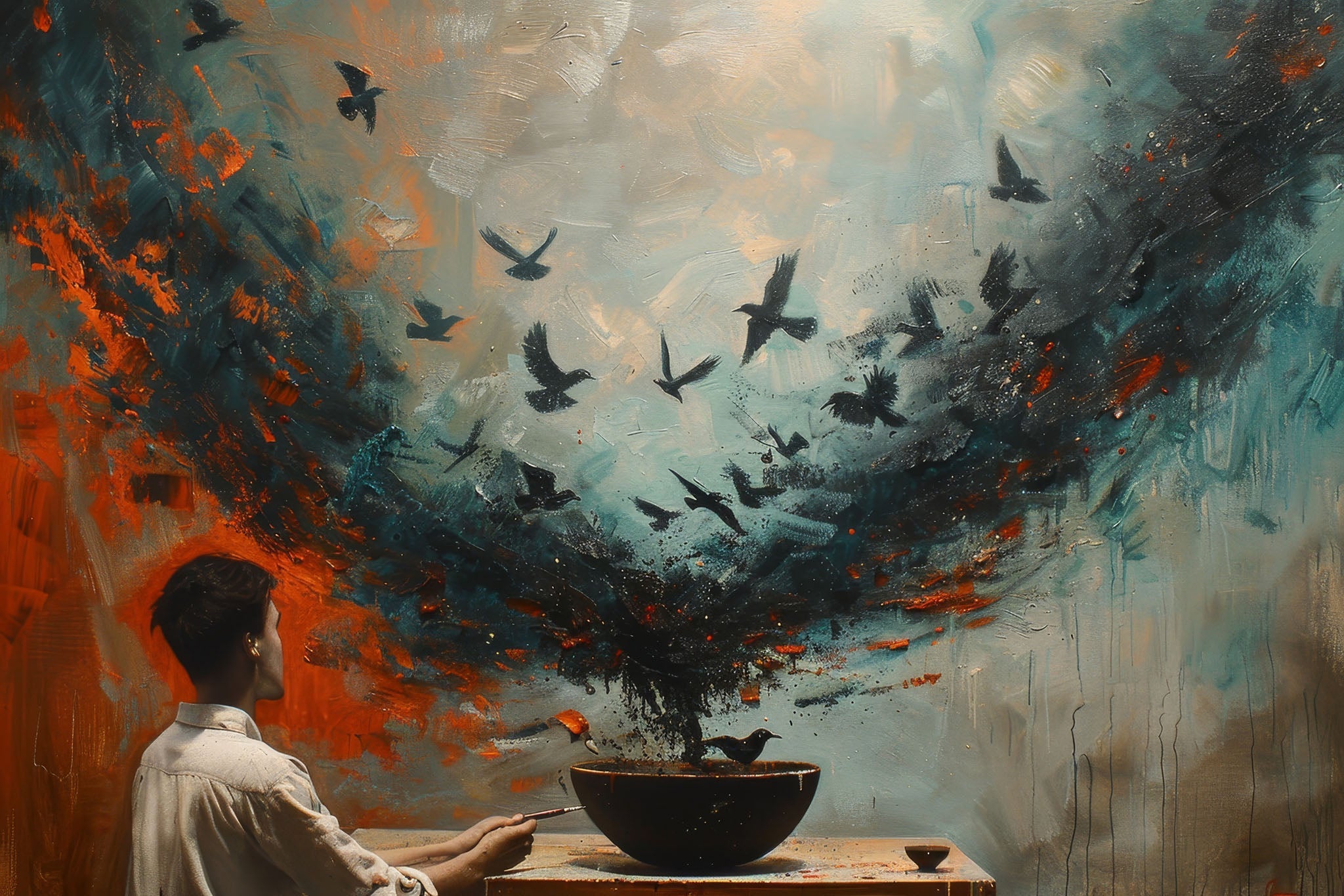 Abstract Bird Release Wall Art