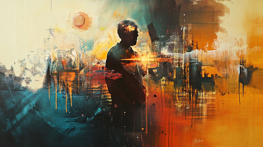 Abstract Cityscape With A Lone Figure