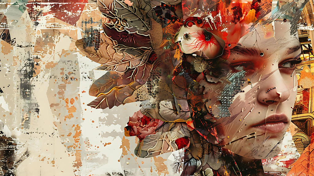 Abstract Portrait With Floral Accents