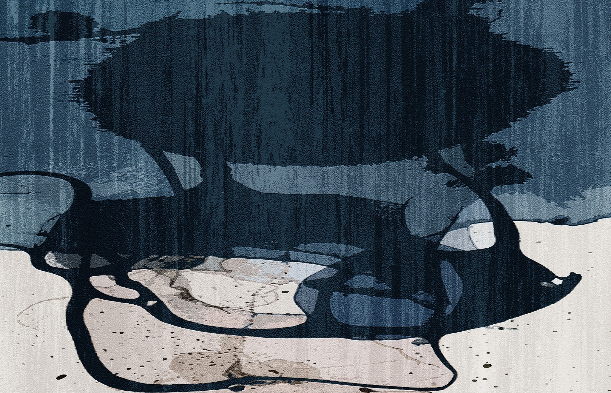 Abstract Ink Wash Landscape Wall Art