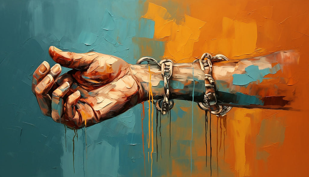 Abstract Arm With Chains Wall Art
