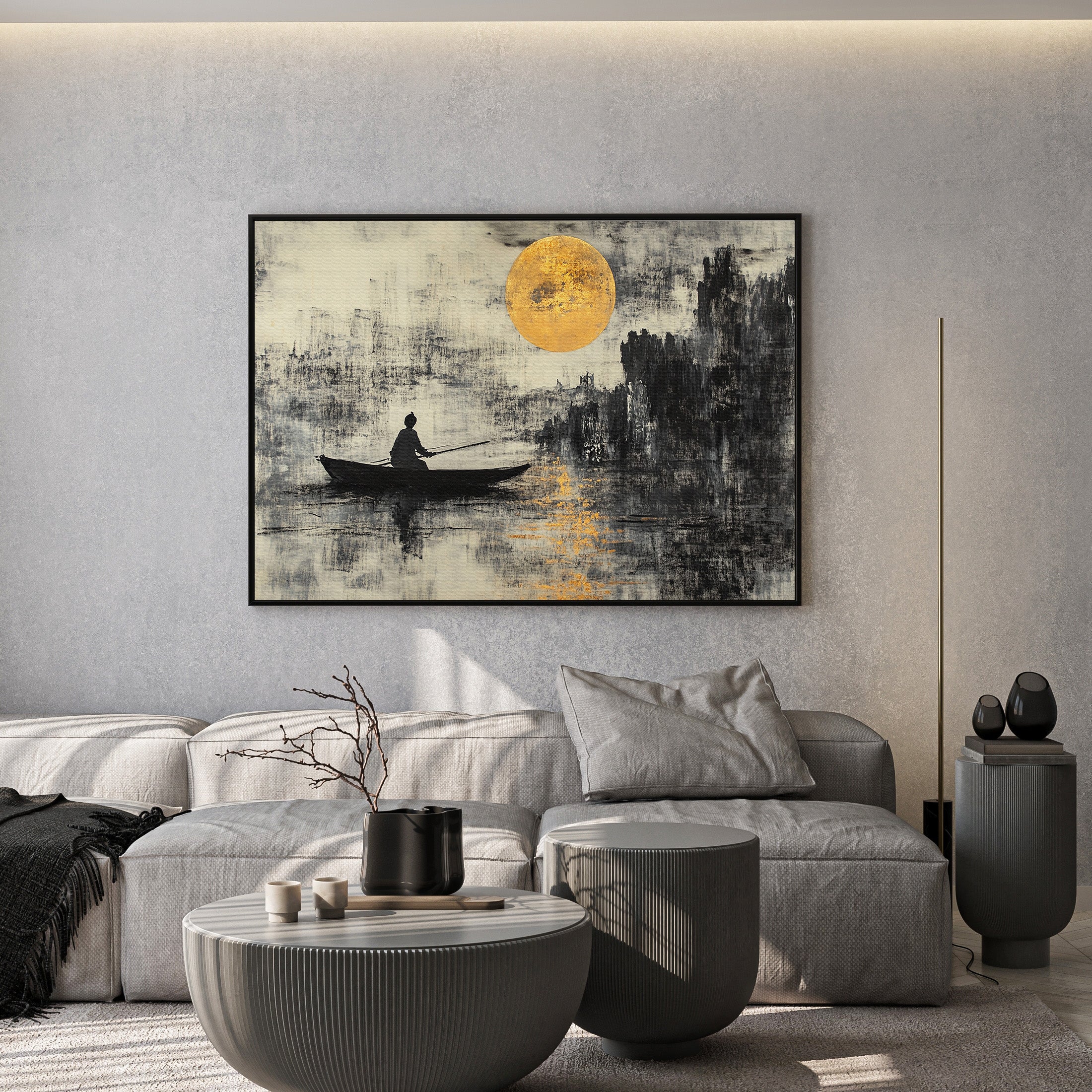 Calm Leaf Framed Canvas Wall Art