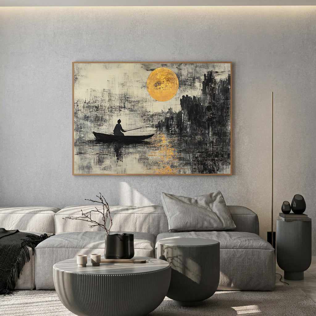 Calm Leaf Framed Canvas Wall Art