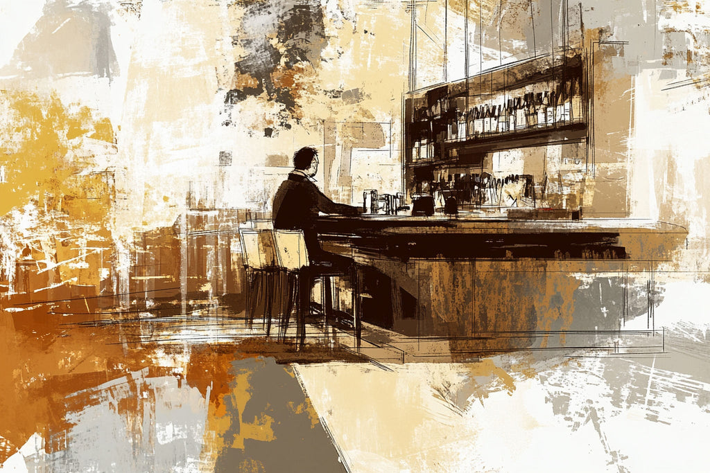 Abstract Bar Scene Wall Art