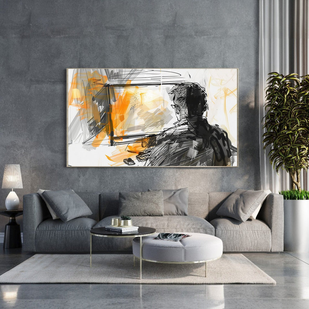 Simple Botanical Framed Canvas Wall Art