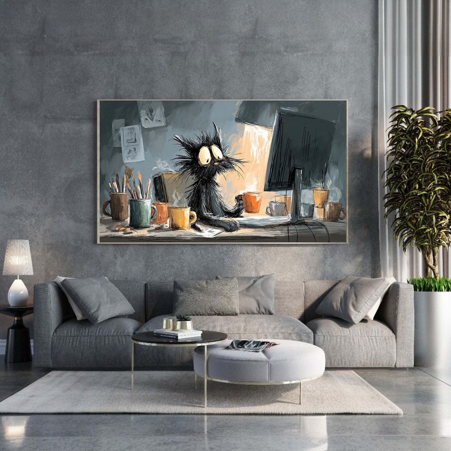 Botanical Leaf Framed Canvas Wall Art