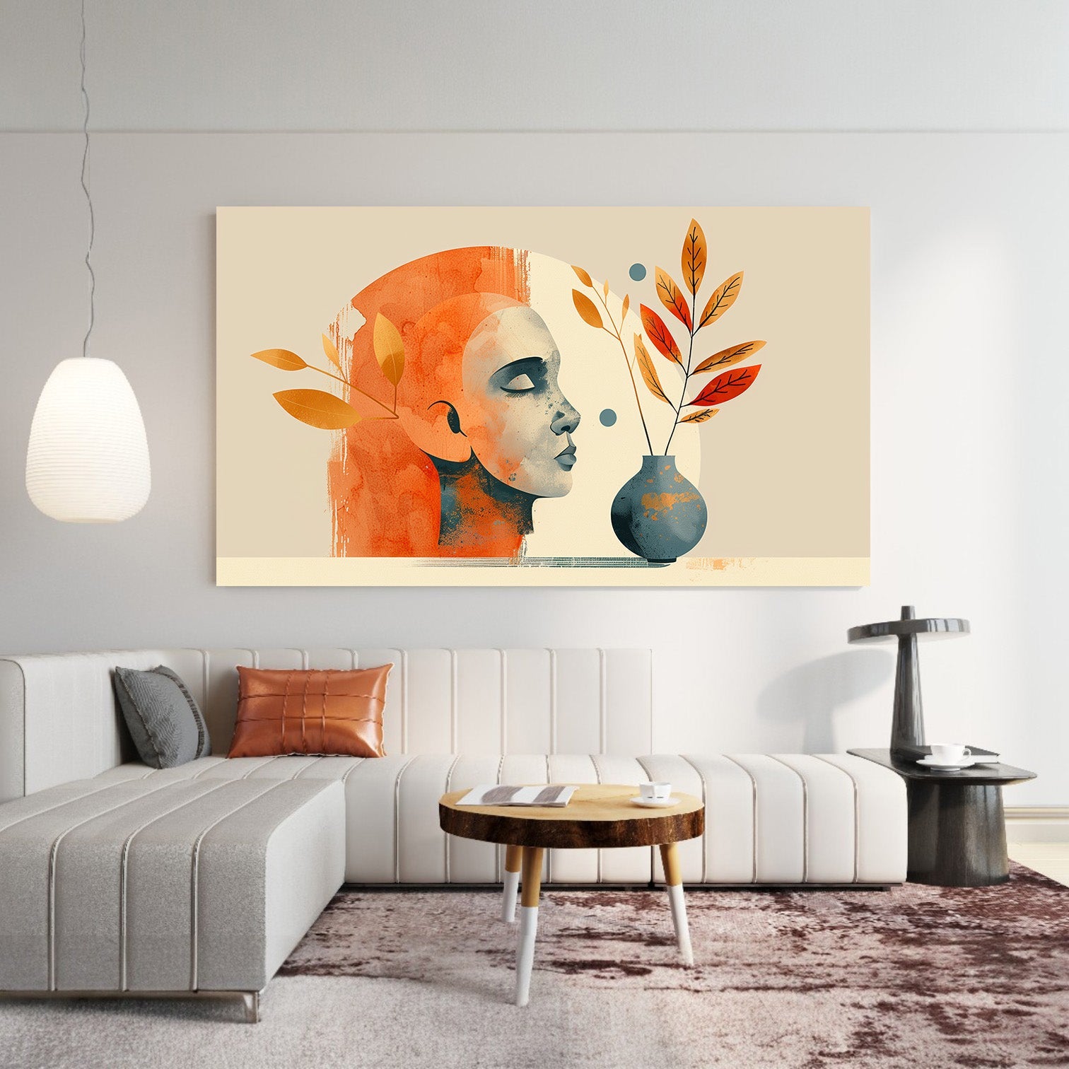 Elegant Leaf Framed Canvas Wall Art