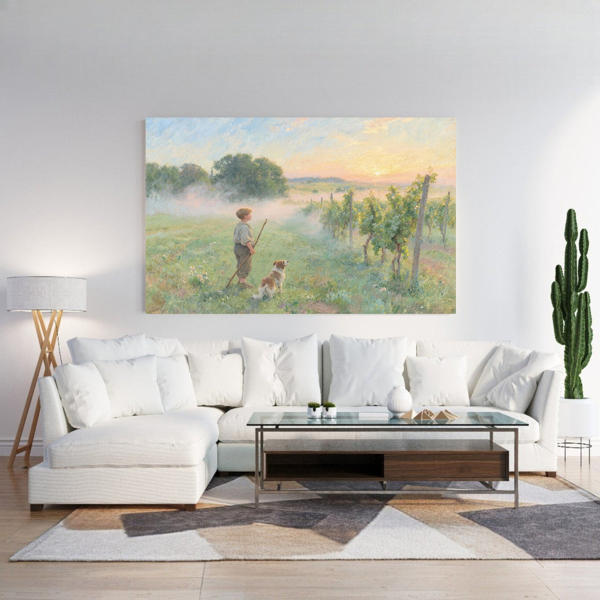Minimal Botanical Framed Canvas Wall Art