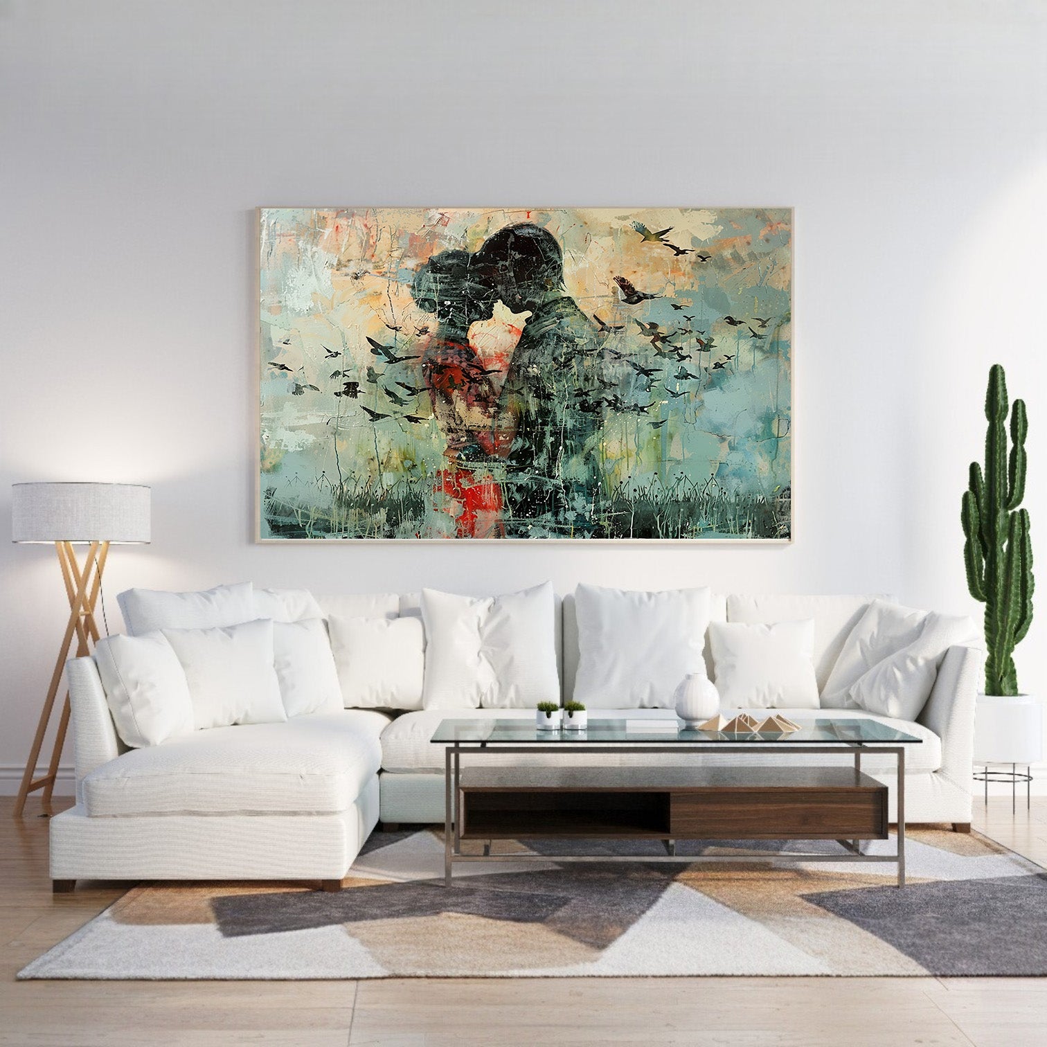 Minimal Botanical Framed Canvas Wall Art