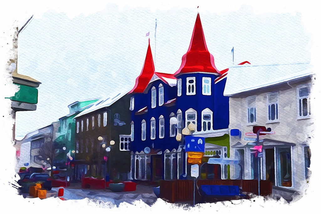 Colorful European Streetscape Wall Art