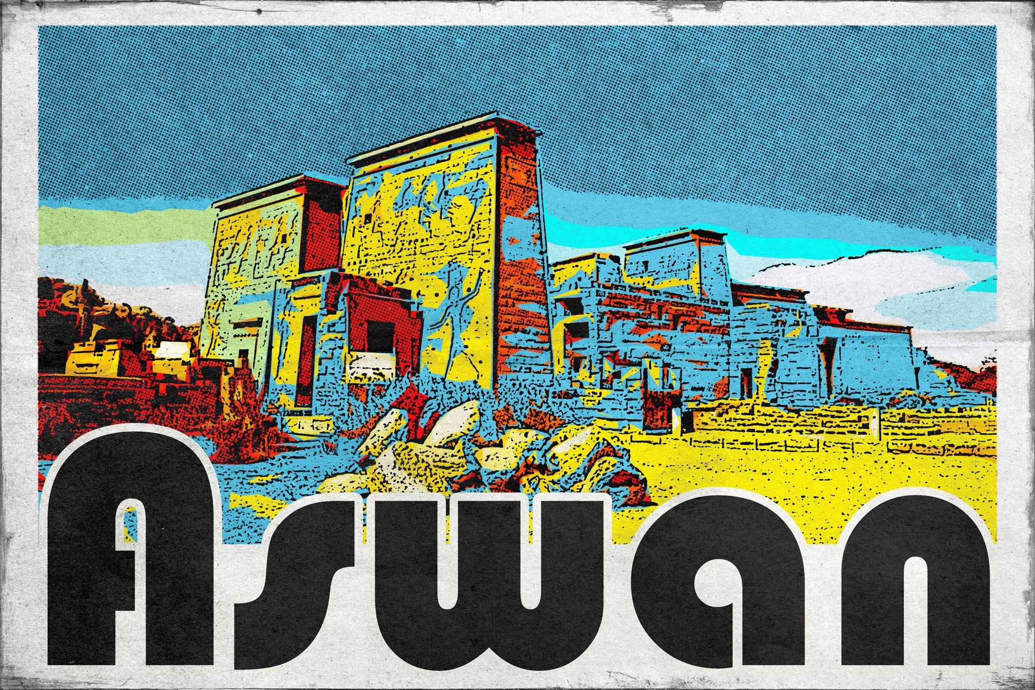 Aswan Vintage Postcard Wall Art