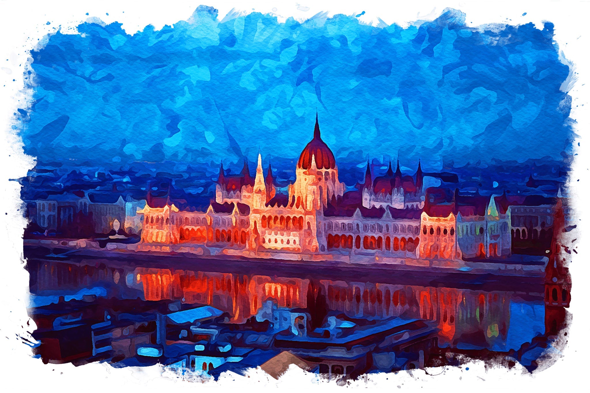 Abstract Cityscape Canvas Wall Art