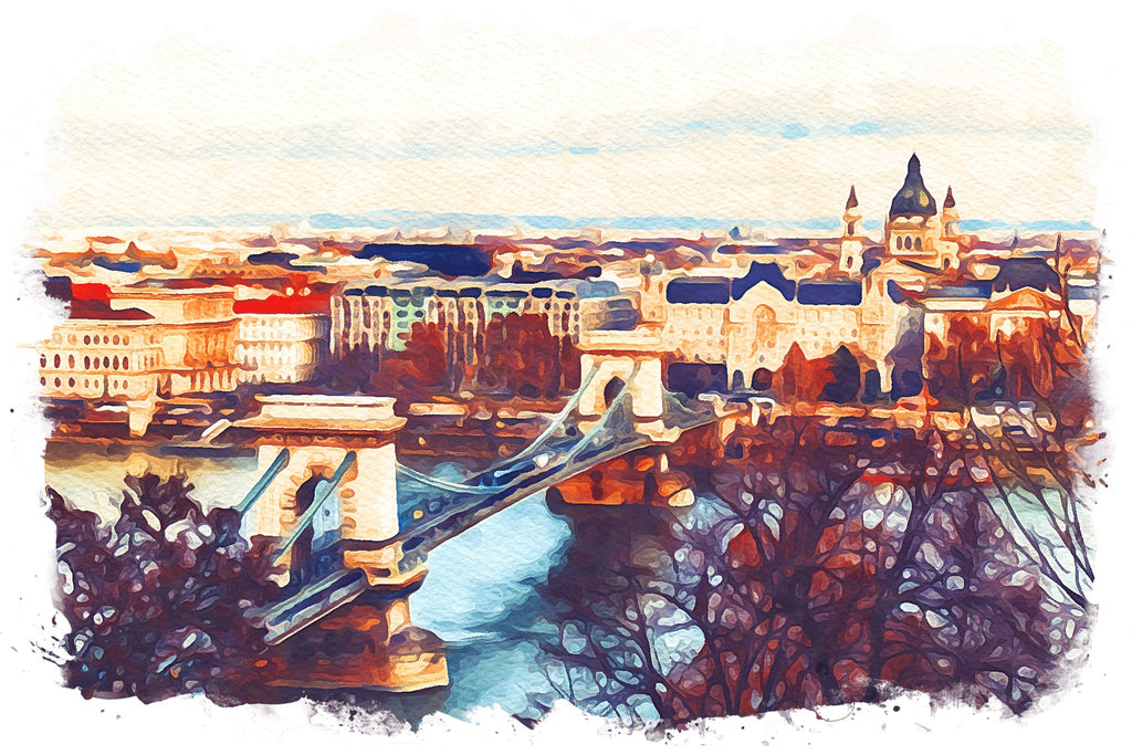 Watercolor Cityscape Wall Art