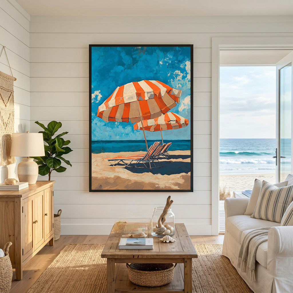 Beach Umbrellas And Lounge Chairs
