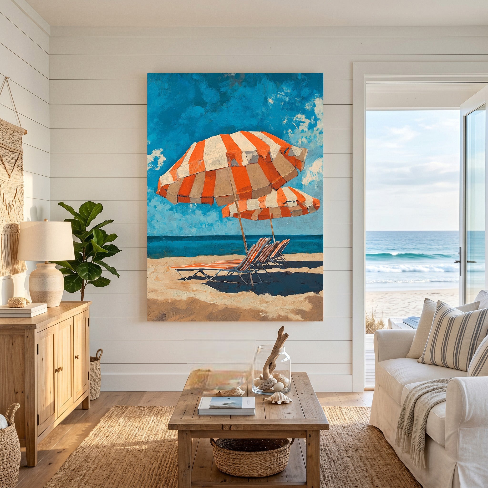 Beach Umbrellas And Lounge Chairs