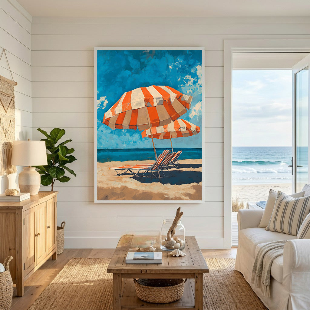 Beach Umbrellas And Lounge Chairs