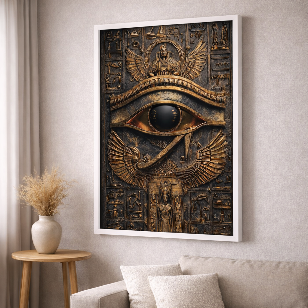 Eye of Horus Egyptian Relief Canvas Wall Art