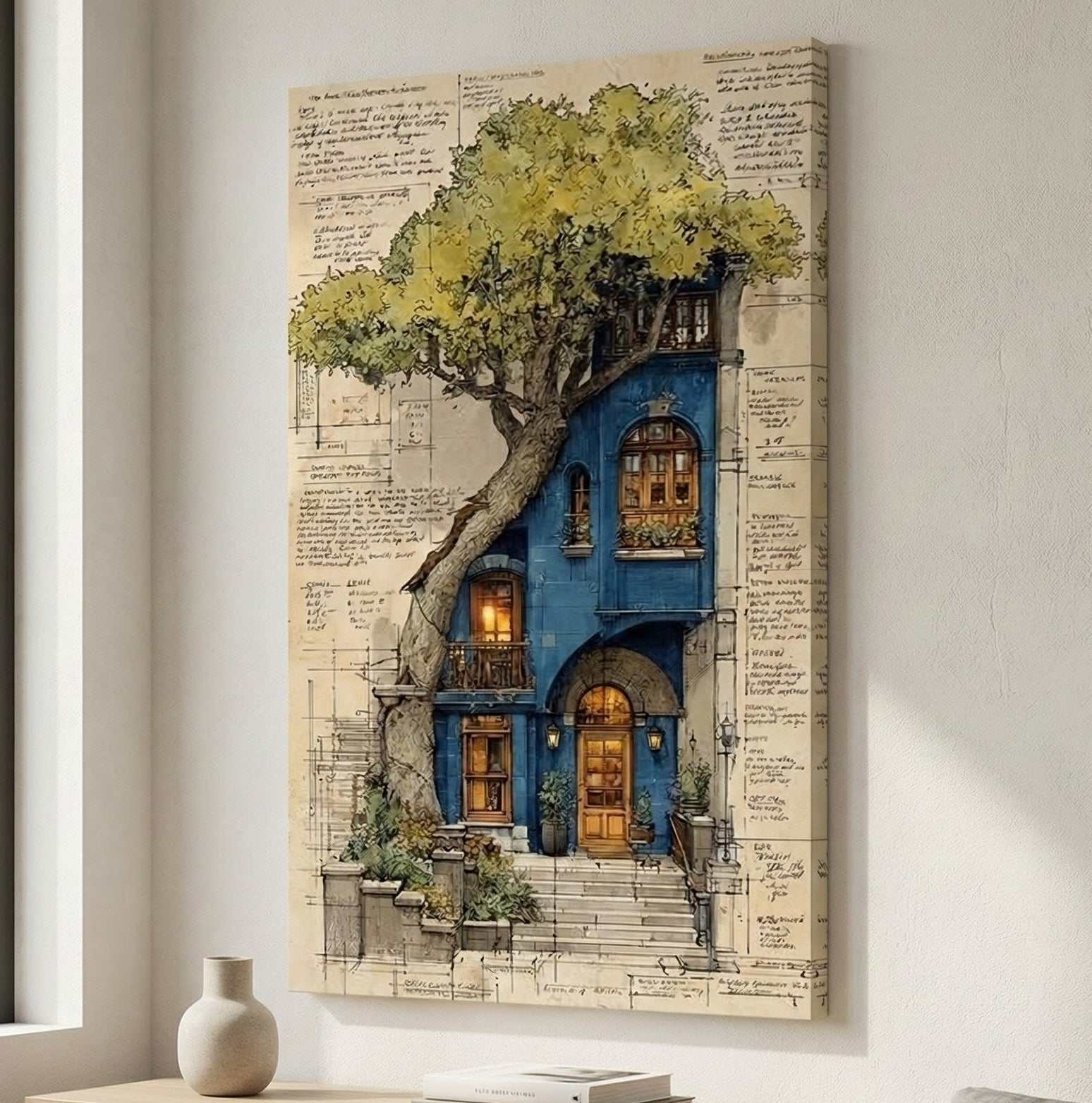 Architectural Tree House Canvas Wall Art