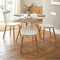 Modern Dining Table Set with 3 Spindle Back Chairs – MDF Table & Beech Wood Legs