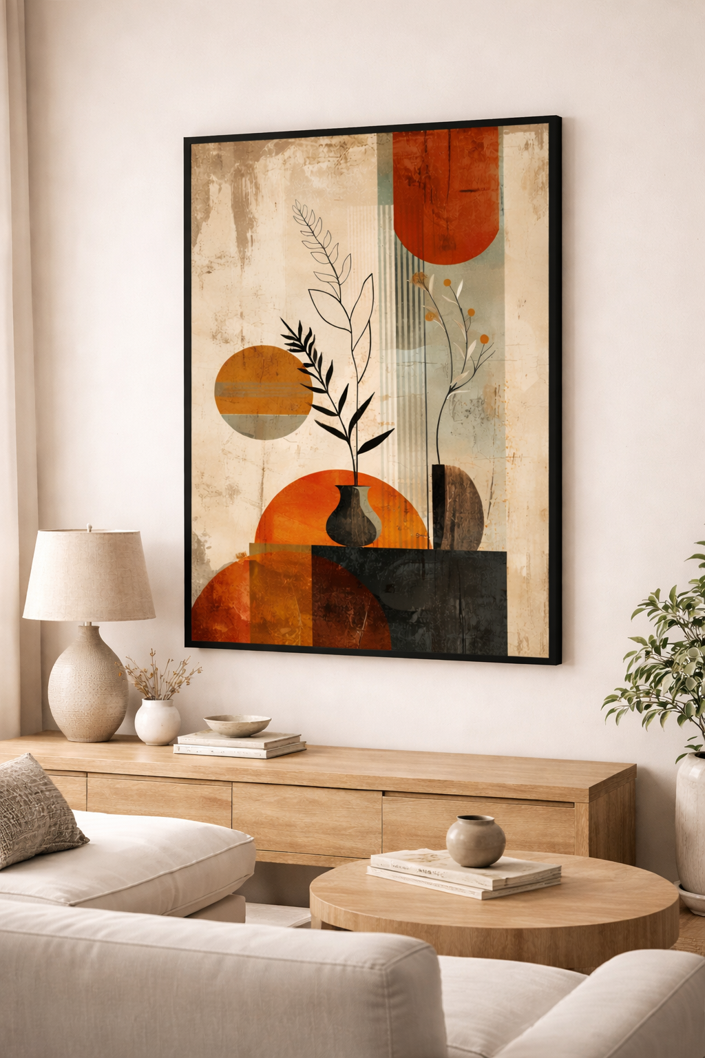 Abstract Botanical Vases Canvas