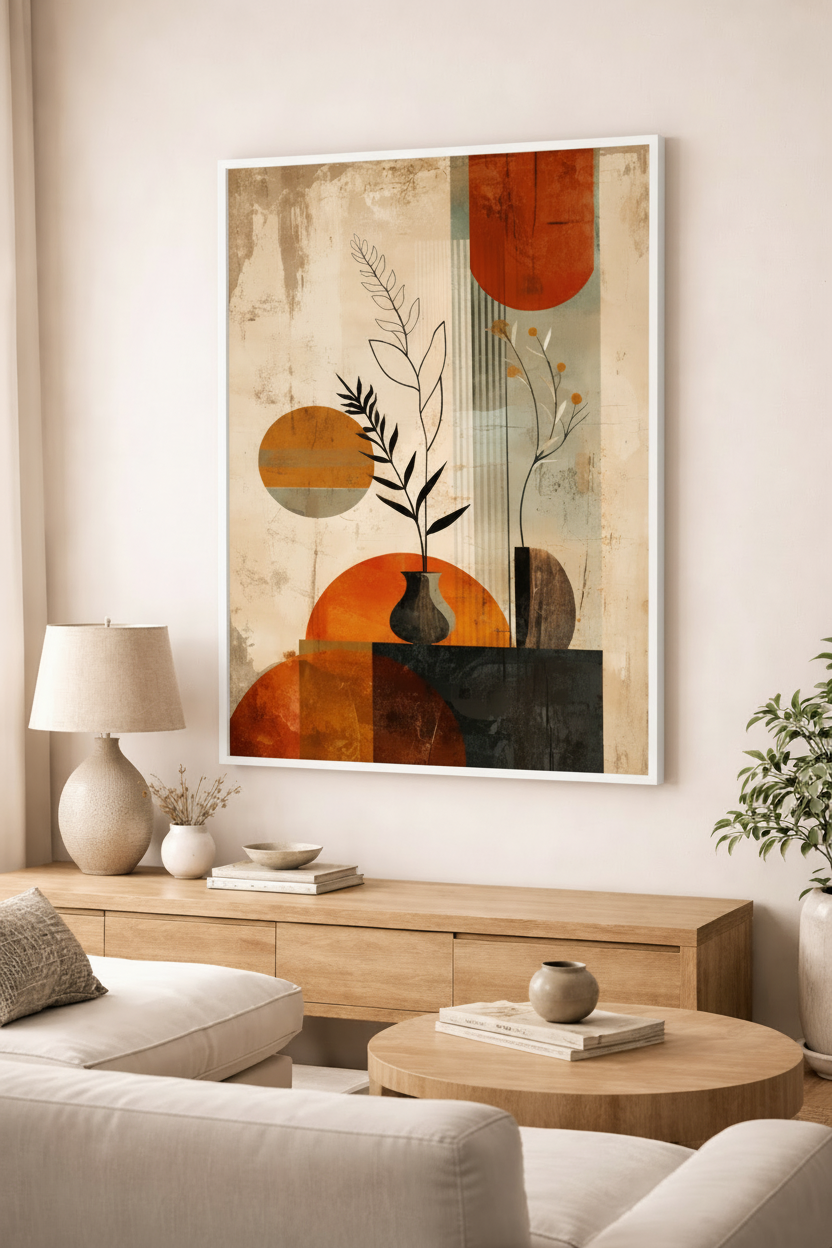 Abstract Botanical Vases Canvas