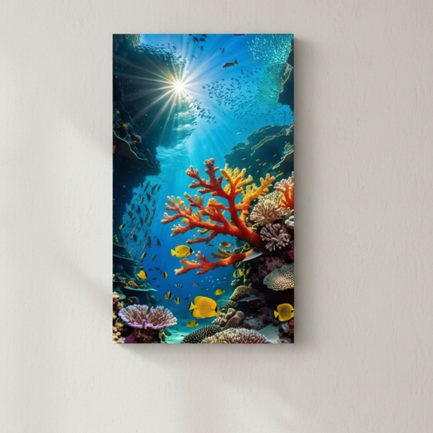 Colorful Ocean Animals Canvas Wall Art