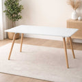 Modern Rectangular MDF Dining Table with Beech Wood Legs