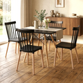 Modern Dining Table Set with 4 Spindle Back Chairs – MDF Table & Beech Wood Legs