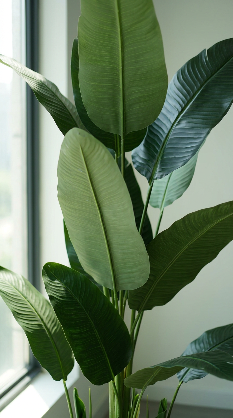 Artificial Banana Leaf Plant in Woven Pot
