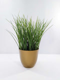 Artificial Grass Plant in gold Pot