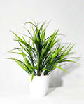 Artificial Spiky Grass Plant in White Pot with Pebbles