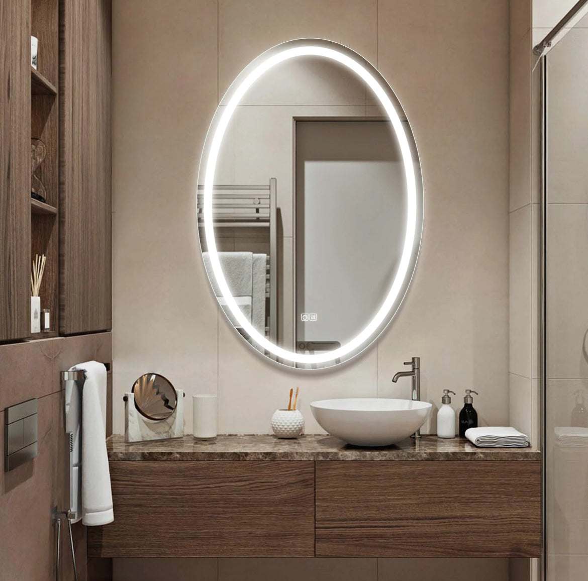 Ovaluxe - LED Backlit Oval Bathroom Mirror