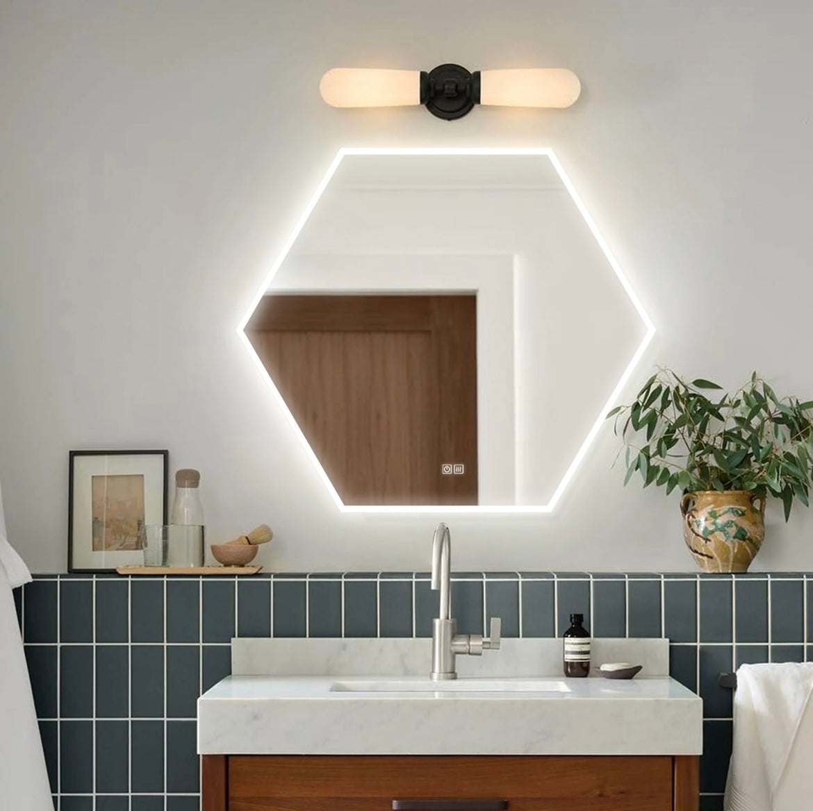 Hexara - LED Backlit Hexagon Bathroom Mirror