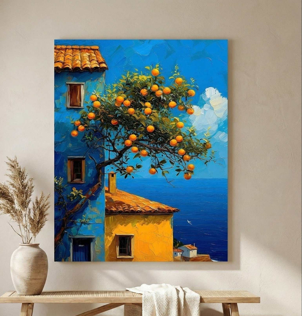 Mediterranean Orange Tree Canvas Wall Art
